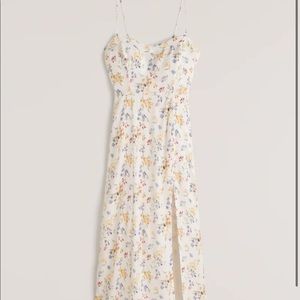 Faux Silk High-Slit Midaxi Dress